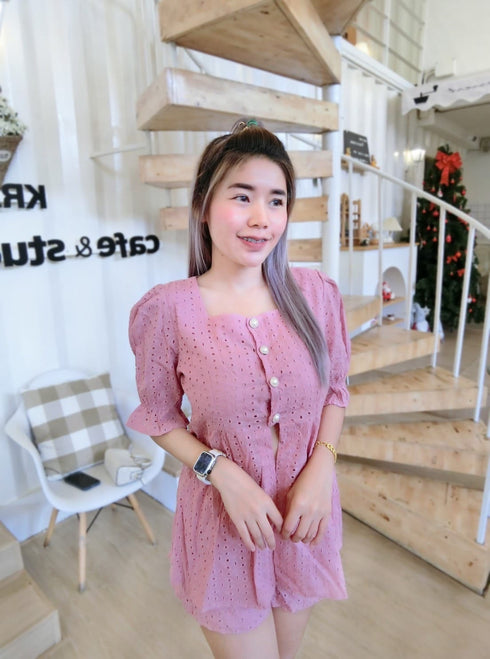 FOREVER Lace Hollow Two Piece Set